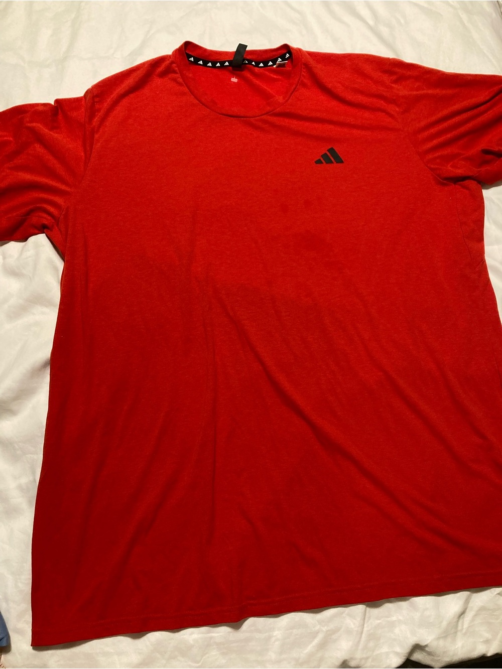 adidas Men’s Red Crew Neck Short Sleeve Tee